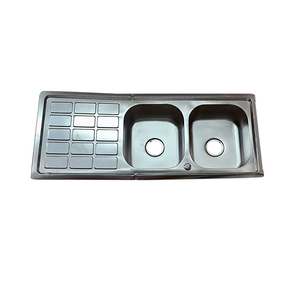 SS SINK SGL Board DBL Bowl W/Fitting