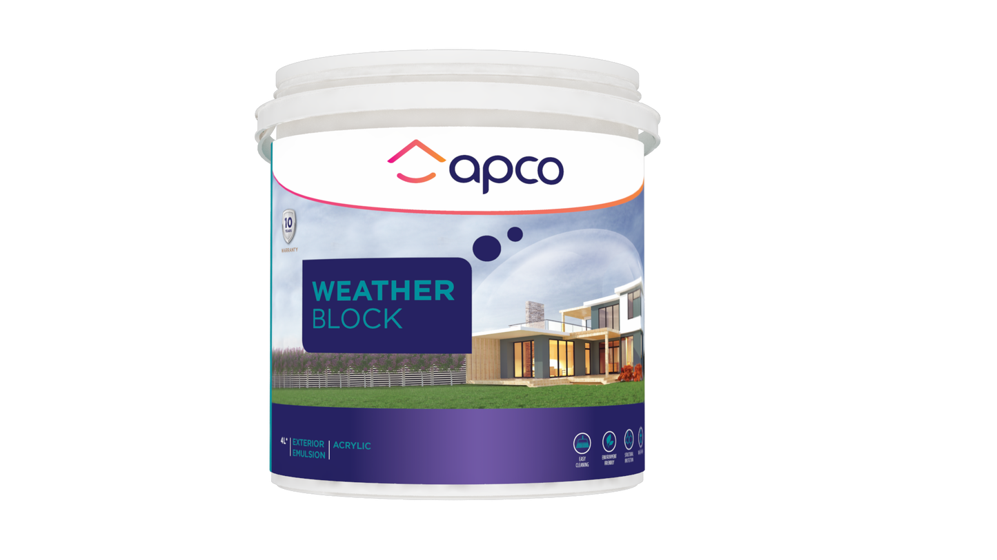 Apco Weatherblock Ext Acry SG White 10 Liters