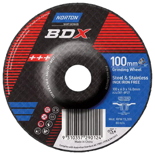 Norton BDX Metal Grinding Wheel (100x6x16mm)